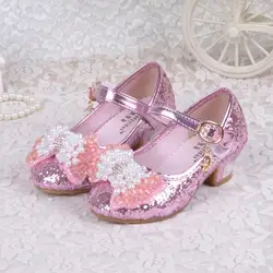 2018 сезон: весна–лето детей Обувь для девочек принцесса цветок со стразами кожа девушки Обувь бабочкой Свадебная детская Сандалии для