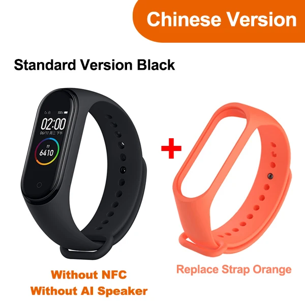 Original Newest Xiaomi Mi Band 4 Smart Miband 4 Bracelet Heart Rate Fitness AMOLED Color Screen Bluetooth 5.0 - Цвет: Add Orange Strap