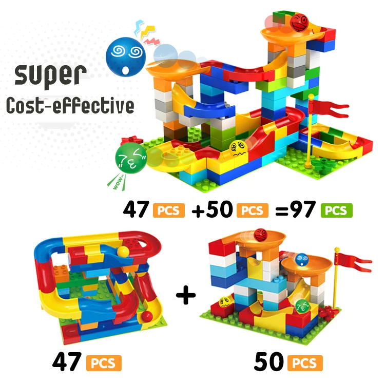 

Combo Building Block Diy Funny Marble Race Run Creature Model Building Kit Assemblage Blocks Toys Self-Locking Toys for Kids
