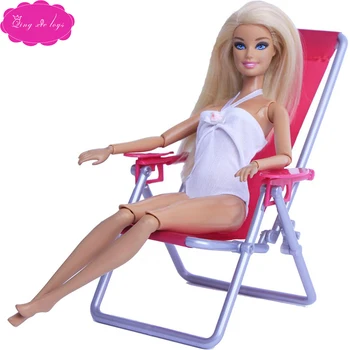 

Dolls miniature dollhouse American Babie girl magenta folding chair Baby toys accessories gift for children Q11