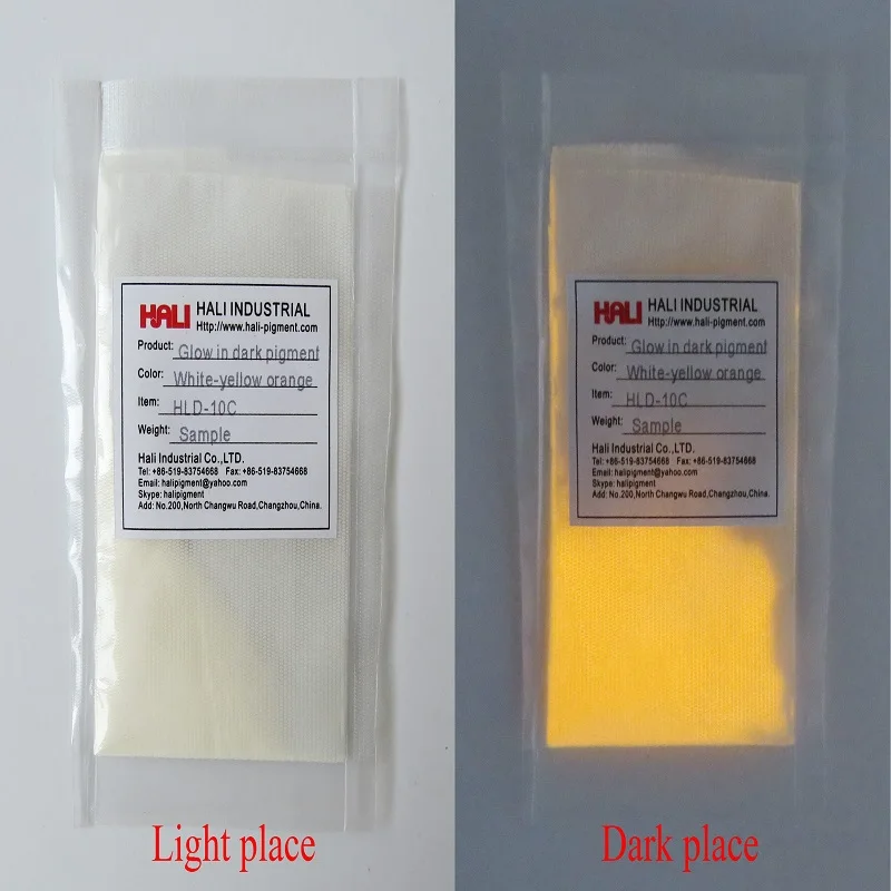 Фотолюминесцентный пигмент, светящийся в темноте пигмент, люминесцентный Пигмент, светящийся пигмент порошок, минимальный объем заказа: 1 кг каждого цвета - Цвет: White-yellow orange