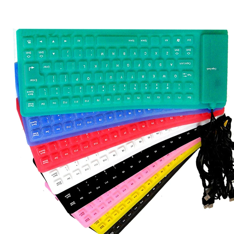 85keys Wire USB Interface Silicon Keyboard Teclado Waterproof for PC