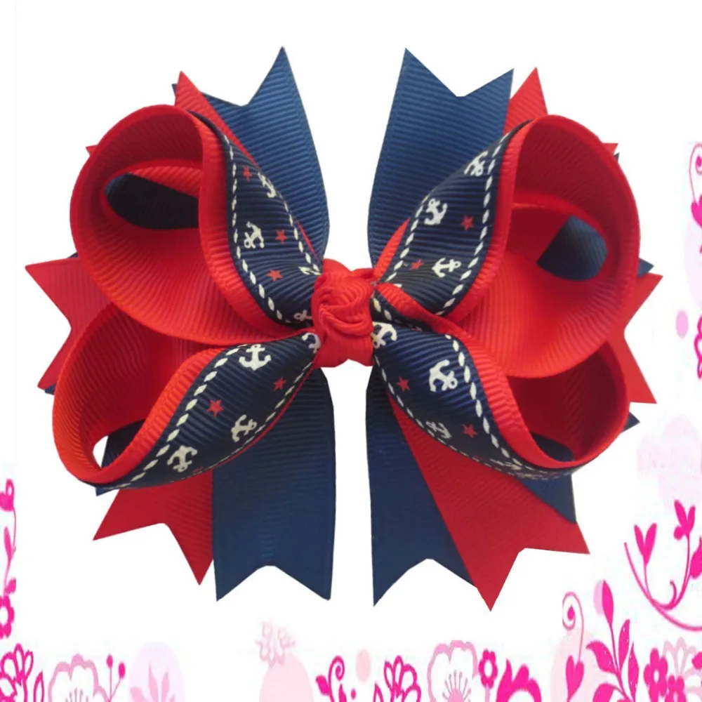 20pcs/lot 4.5" B Girl Hair Bow Headband DIY Grosgrain Ribbon Bow