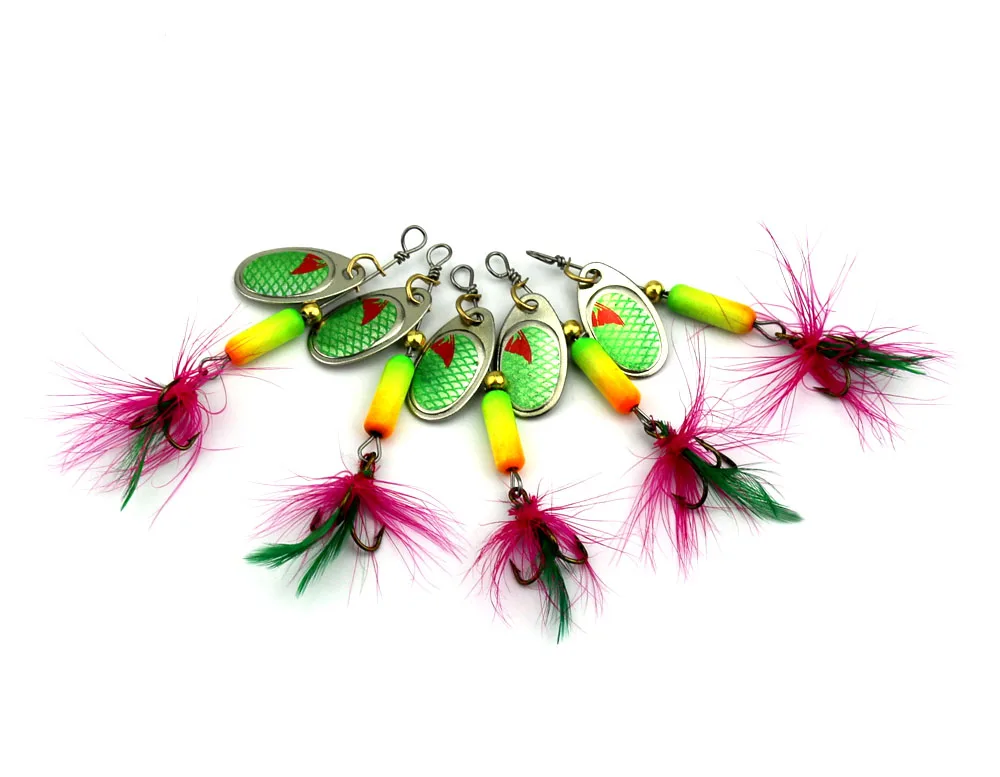 10pcs Metal Spinnerbait Spoon Fishing Lures Colorful Pesca Artificial