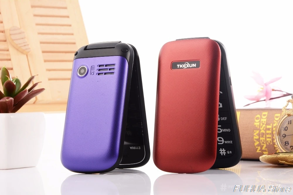 Оригинальный TKEXUN E1190A Dual SIM флип мобильный телефон Bluetooth FM MP3 Vedio дешевые старика телефон русская клавиатура