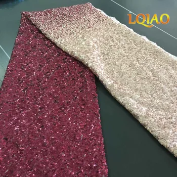 

125x45cm Gradient Color sequin fabric for Tissue Kids Bedding textile for Sewing Tilda Doll, DIY handmade materials-Burgundy