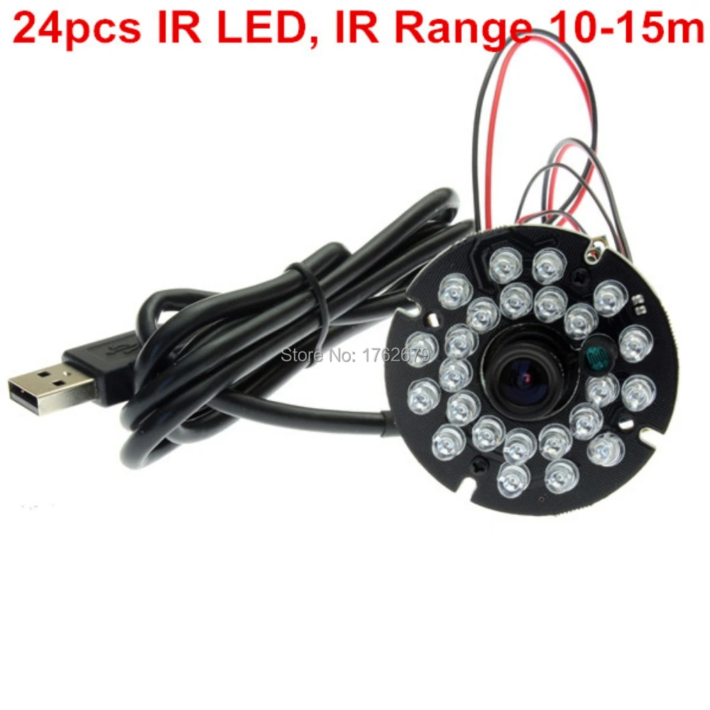 2 мегапикселя MJPEG 60 кадров в секунду 1280*720 30 1920*1080 CMOS OV2710 mini IR cut & 24 шт. ИК
