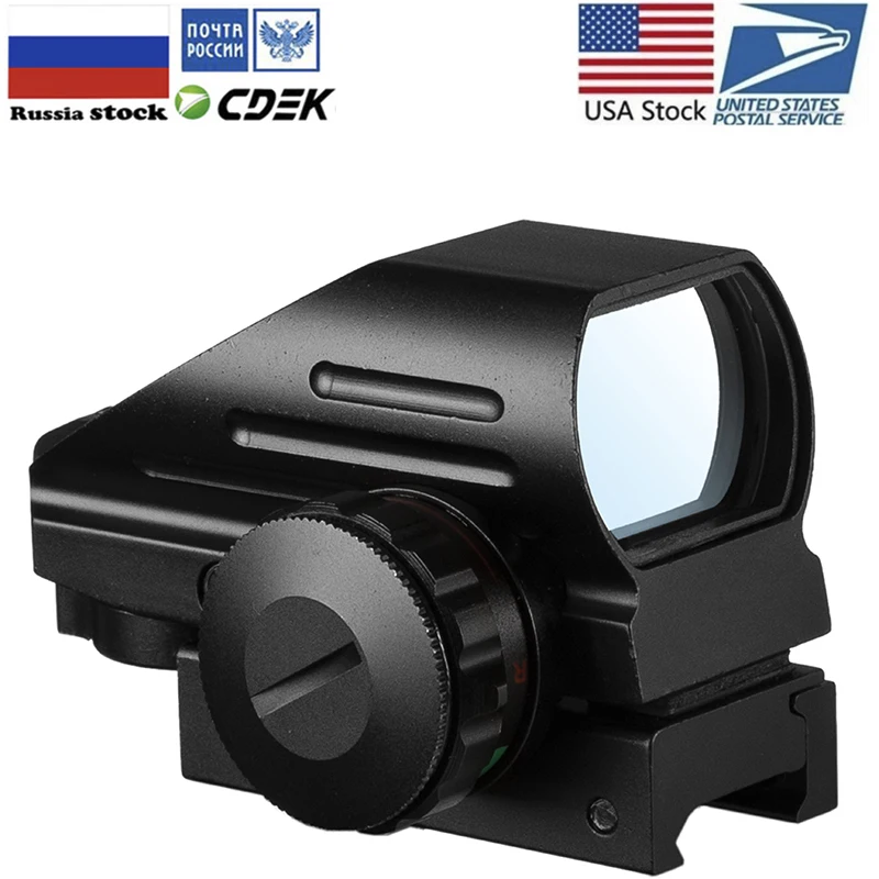 

Tactical Reflex Red Green Dot Riflescope 4 Reticle Holographic Projected Dot Sight Scope Airgun sight Hunting 20mm Rail