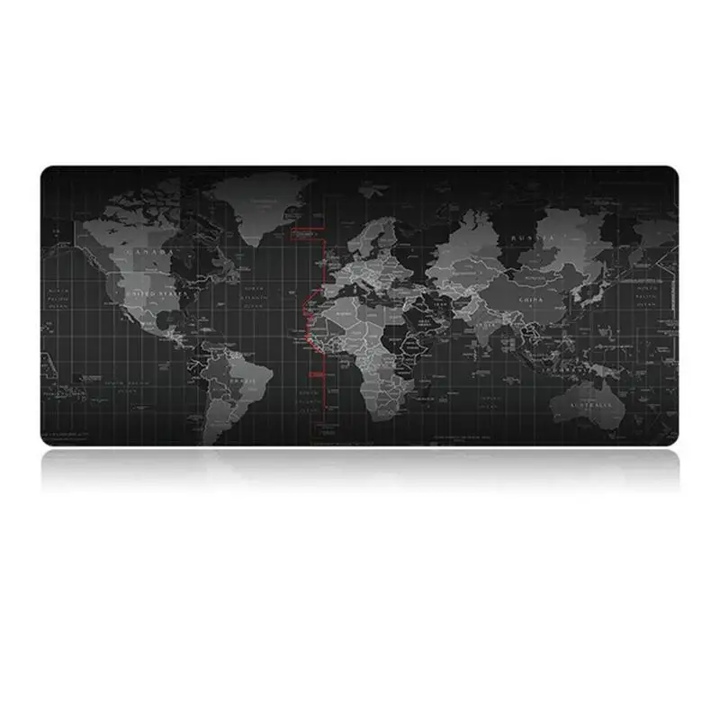 

Extra Large Mouse Pad World Map Mousepad Anti-slip Natural Rubber Gaming Mouse Mat with Locking Edge