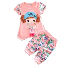 Одежда для маленьких девочек, летний модный комплект одежды для новорожденных девочек, одежда с короткими рукавами для маленьких девочек