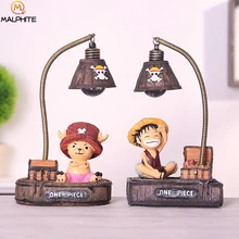 Пиратский король Луффи олень смоляная Настольная лампа Ночной светильник фигурка ремесло маленький желтый домашний стол декор для детской комнаты светильник ing светильники