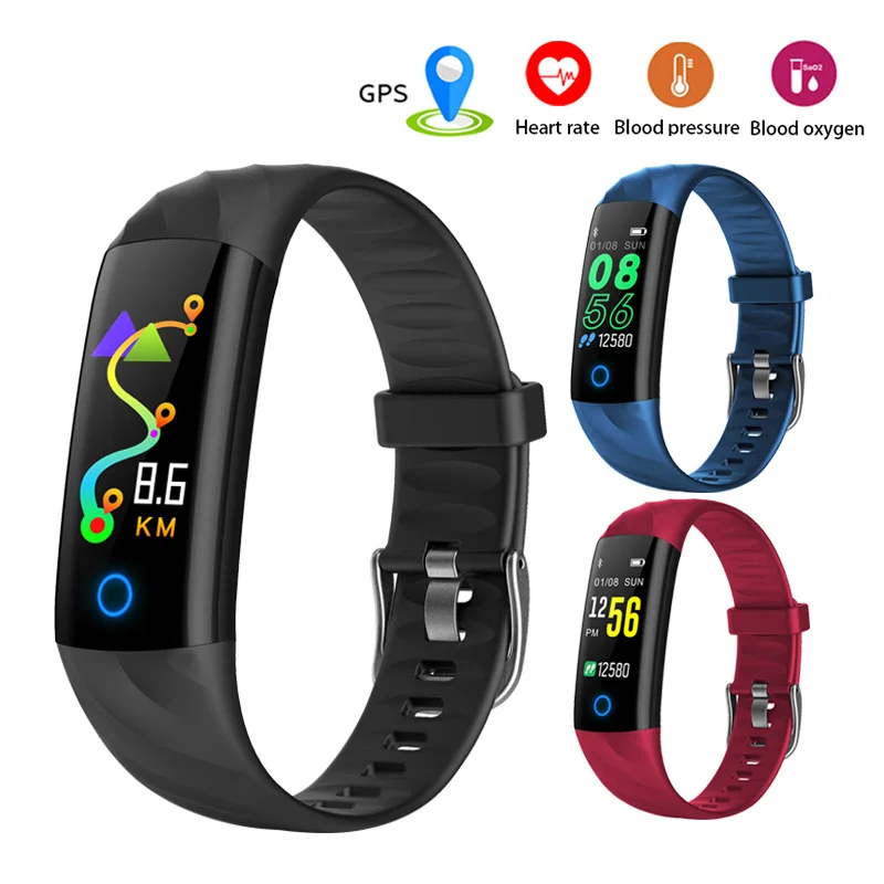 

Heart Rate Smart Fitness Bracelet IP68 Waterproof Blood pressure oxygen Monitor Color Screen Activity Tracker Smart Band