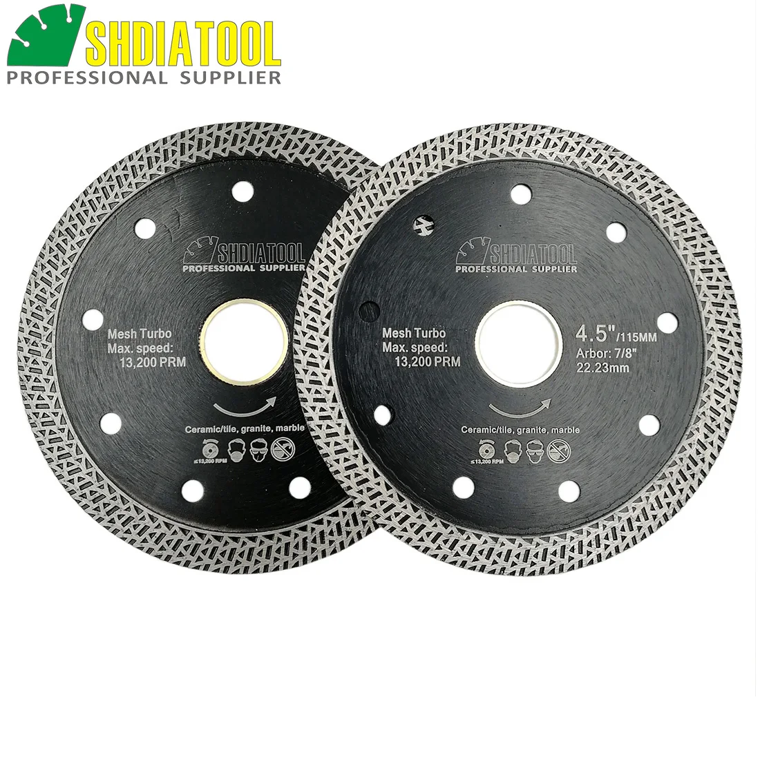 

SHDIATOOL Dia 4.5" Hot pressed sintered Mesh Turbo Diamond Saw blade Diamond Wheel Hard material Dry or Wet Cutting Disc 115mm