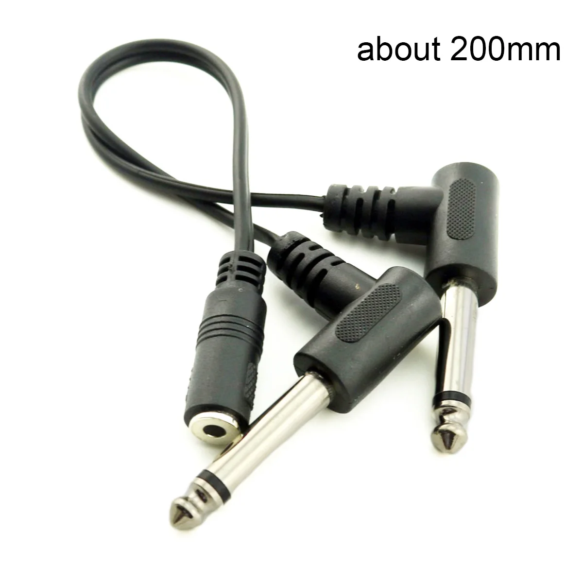 1//4/" Dual Mono Female to 1//4/" 6.35mm Mono Male Plug Audio Y Splitter Adapter