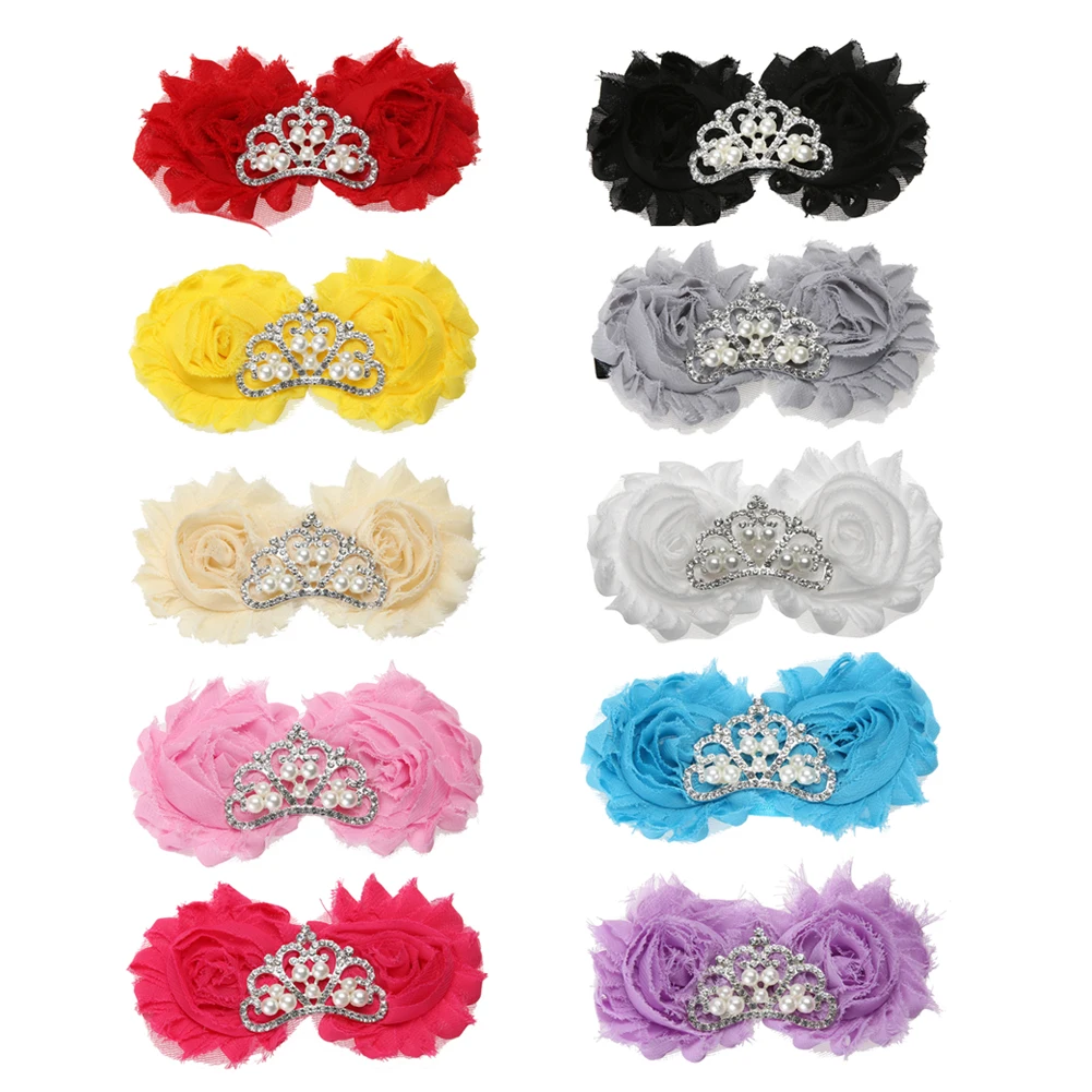 

Colorful Flower Bow-knot Headwear Headband Kids Baby Infants Beautiful Crown Pearls Headband Stretch Flower Hairband FCI#