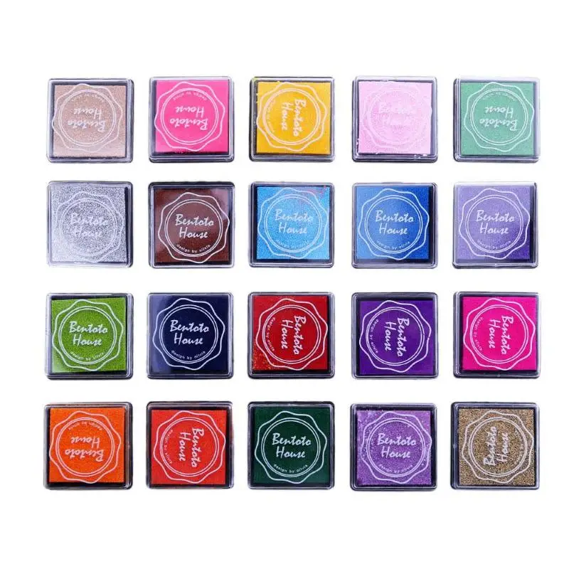 20 Colors Children Finger Stamps Square Inkpad DIY Scrapbooking ...