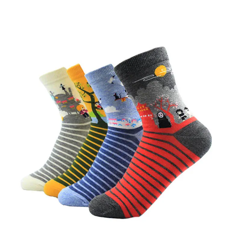 

2019 new Harajuku spring cartoon creative totoro ladies socks cartoon cotton socks female anime jacquard men's socks
