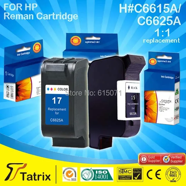 

Top Quality compatible for HP15/17 ink cartridge for C6615 / C6625 use for hp DJ 840c/870c/920c/930c/970c/1120c/3820 Printer