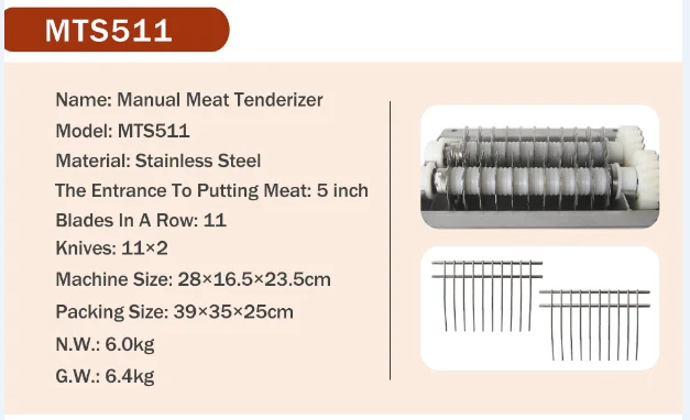 ITOP MTS5 " Широкий ручной размягчитель мяса Cuber делает мясо более вкусным из нержавеющей стали коммерческого и домашнего использования
