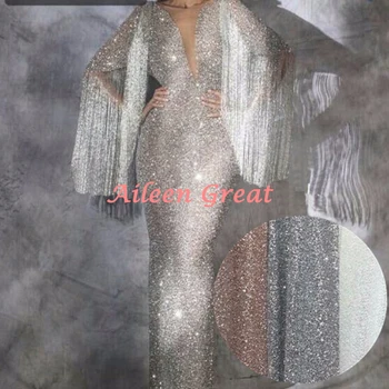 

5 Yards Wholesales Price Colors Glued Glitter Tulle lace Fabric For Weddind Party Dresses With Sparkle Sequins Net Lace