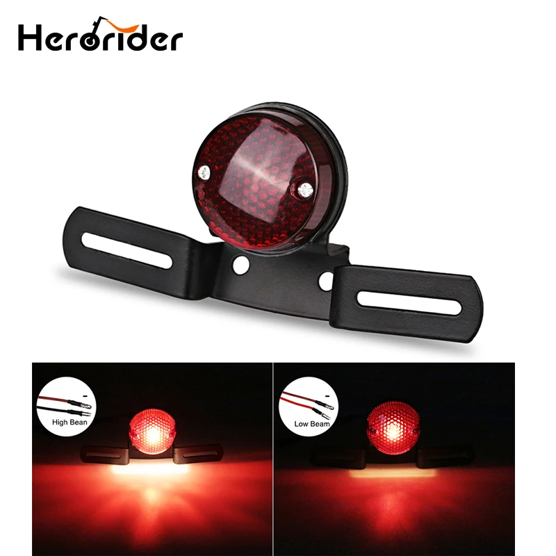 Herorider Motorcycle Red Brake Tail Rear Light Bulb For Harley Chopper