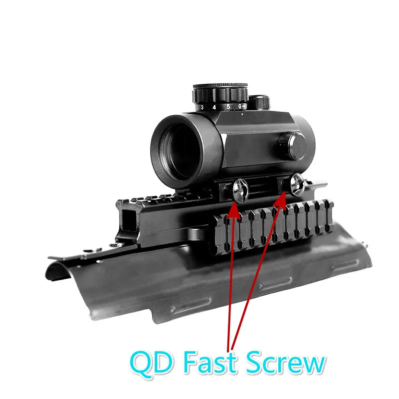 

Tactical 1X30 Red Green Dot Sight Scope Holographic + AK47 MAK90 Top Receiver Cover Scope Mount Base Dust Cover with 3 side rail