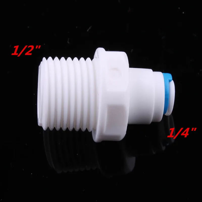 

1/4" Push Fit Tube x 1/2" Male Thread Quick Connector Fitting Hose Plastic Pipe Connection Parts