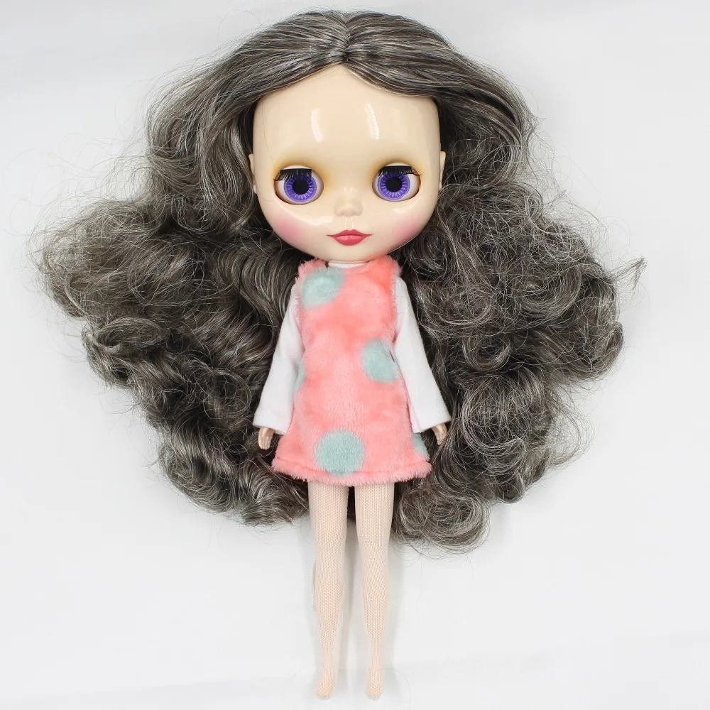

Nude Doll black mix white hair normal doll 260BL950/6025