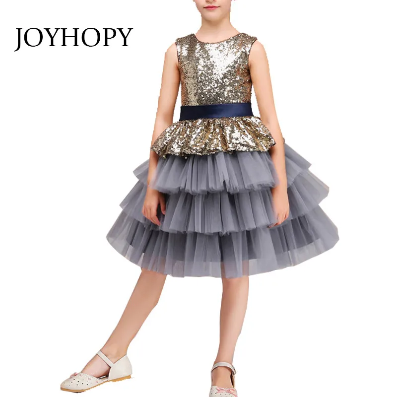 Платье с блестками для маленьких девочек; детская одежда без рукавов для девочек; одежда для детей; элегантные вечерние костюмы принцессы на День рождения; рождественское платье