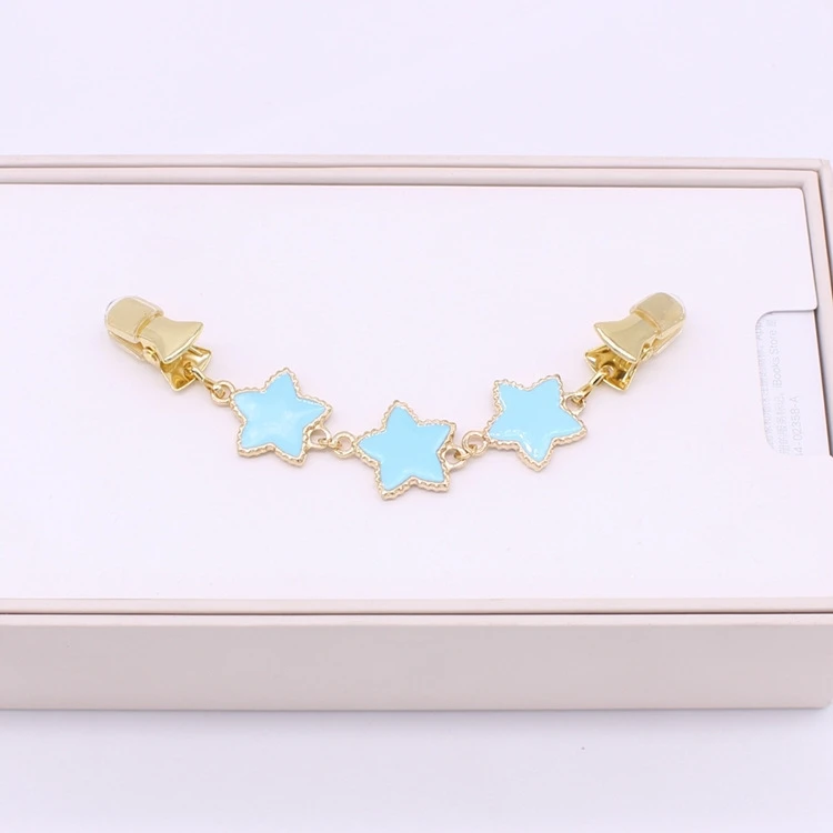 

Colorful Five star DIY Cardigan Clip Sweater Shawl Buckles Collar Duck-mouth Clips Holder Accessories