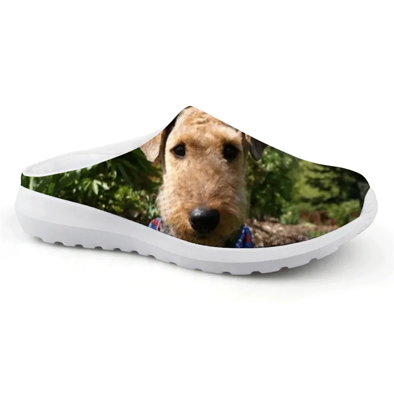 Новинка; женская обувь с принтом собаки; Airedale Terrier; повседневная женская обувь на плоской подошве; коллекция года; летние сандалии на плоской подошве; удобная модная женская обувь - Цвет: LMSP0013CA