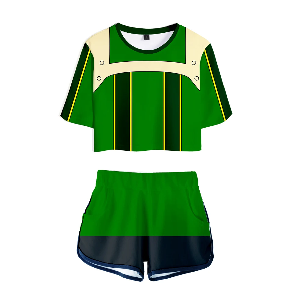 

Frdun Tommy 3D MY HERO ACADEMIA fashion hot Sexy Two Piece Sets Soft T-shirt and Elastic Shorts Kpop so sala Sexy Style Fashion
