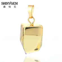 ShinyGem AA класс неправильный кулон с цитринами прозрачный желтый кристалл кулон Золотое покрытие Натуральный Камень Подвески для изготовления ювелирных изделий