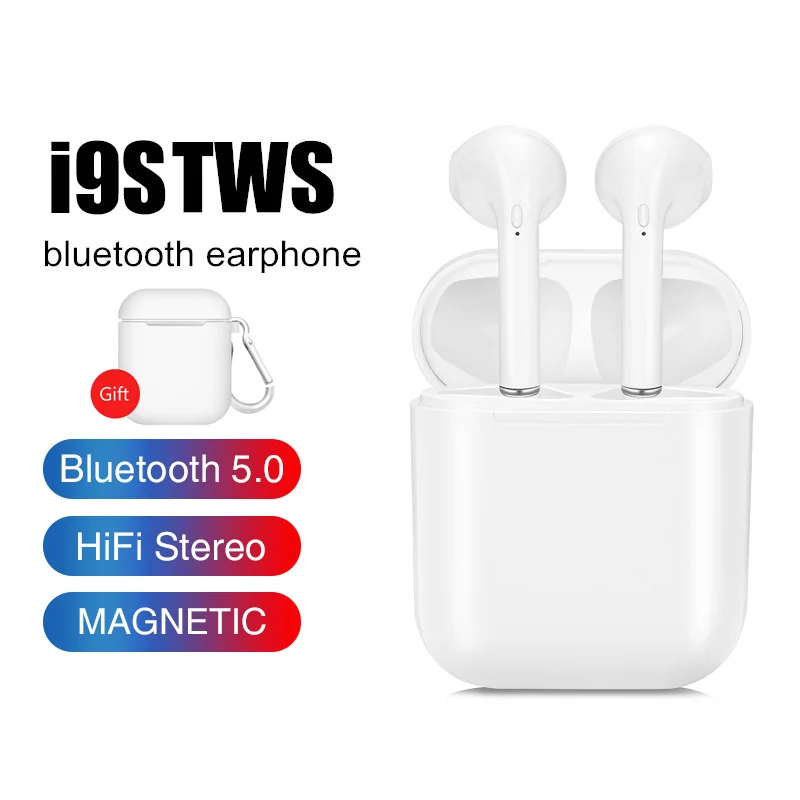 I9s TWS Bluetooth наушники 5,0 в ухо мини беспроводные гарнитуры бас стерео наушники с микрофоном для iPhone Android Xiaomi все телефоны - Цвет: i9s-tws-White