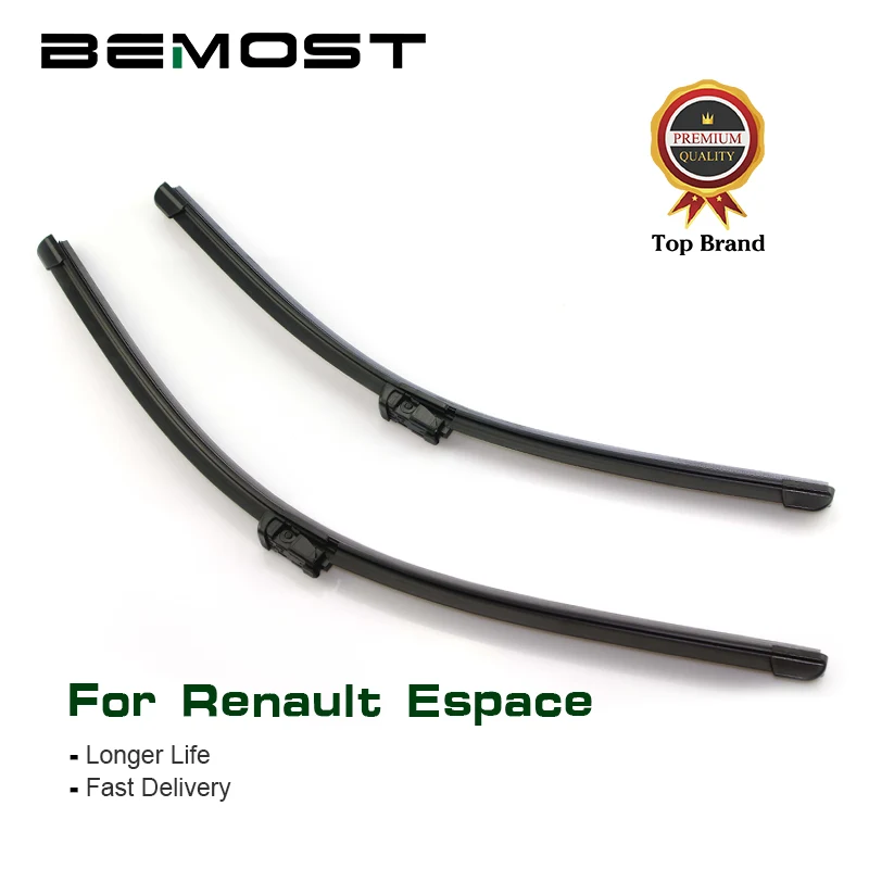 

BEMOST Car Wiper Blades Natural Rubber For Renault Espace 4 5 Model Year From 2003 To 2018 Fit Push Button/Side Pin Arms