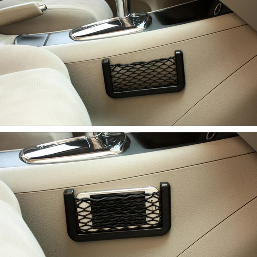 

Car Carrying String Bag Vehicle Storage Mesh Resilient Nylon Network Pocket High Quality Handphone Holder Auto Accessories
