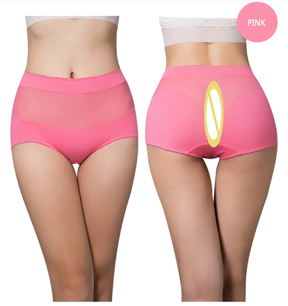 Hot Sale Women Cotton Lace Panties Culotte Femme Sexy Transparent Mesh Underwear High Waist Calcinha Briefs Crotchless Underpants 08