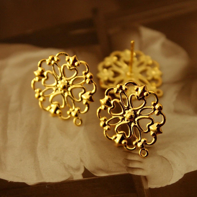 Brass Marquis Earring Findings for Jewelry Making - Filigree & Me