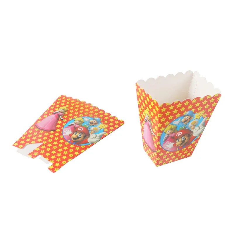 6 шт./лот бумажные коробки для конфет тема "Супер Марио" подарки сладкие конфеты сумки День Рождения украшения Дети закуски пакеты Подарочная коробка - Цвет: popcorn box 6pcs