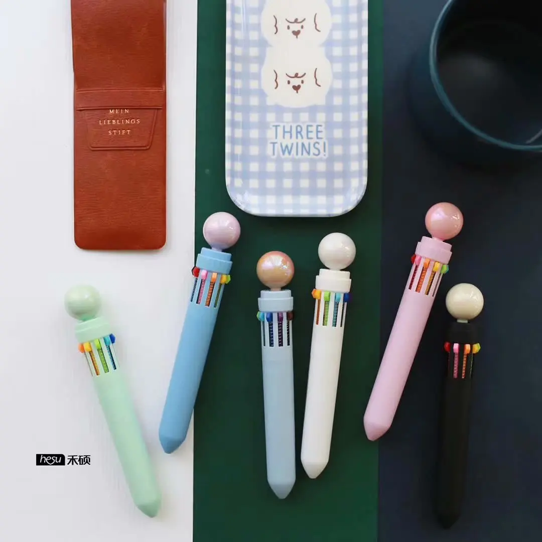 0,5 мм круглый шар 10 цветов массивная Шариковая ручка для школы офиса поставка подарок канцелярские принадлежности Papelaria Escolar
