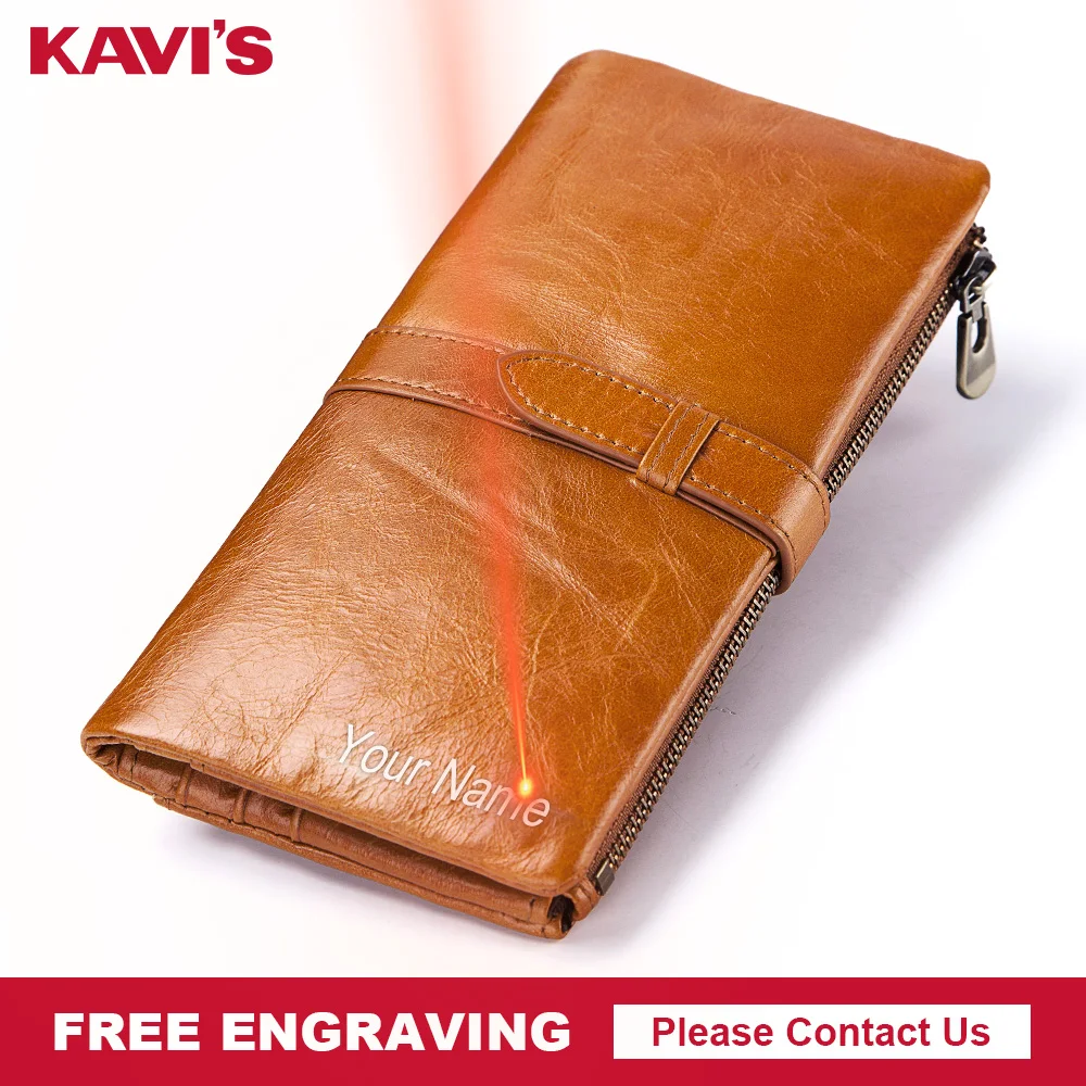 KAVIS 100% натуральная коровья кожа женский кошелек и для монет Portomonee клатч на