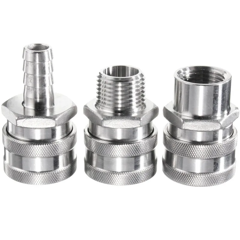 

1/2'' Barb/FPT/NPT 304 Stainless Steel Quick Disconnect Set Home Brew Fitting Connector HomeBrewing