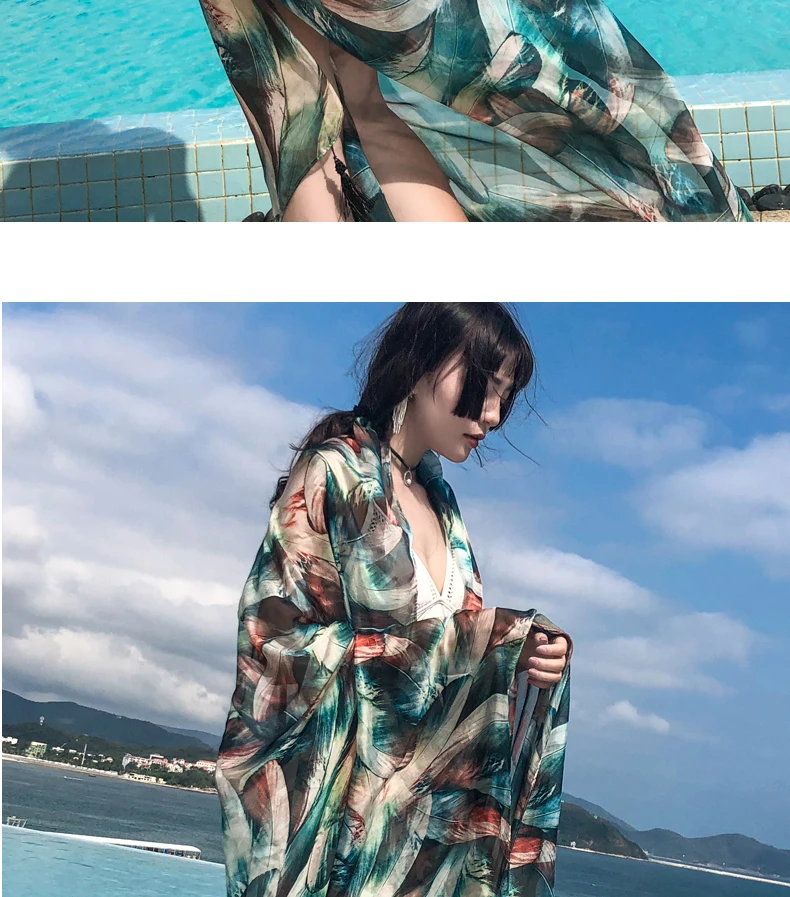 Шарф женский летний платок шифон дикое пляжное полотенце для путешествий праздничный шарф двойного назначения большой солнцезащитный шарф