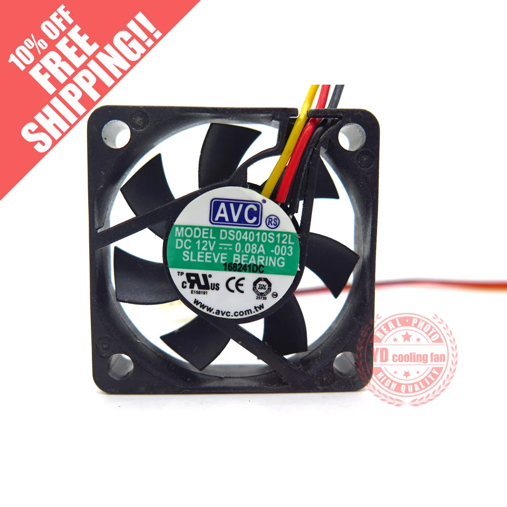 Новый бесшумный микровентилятор AVC DS04010S12L 4010 12 В 3 контакта 4 см | Компьютеры и офис