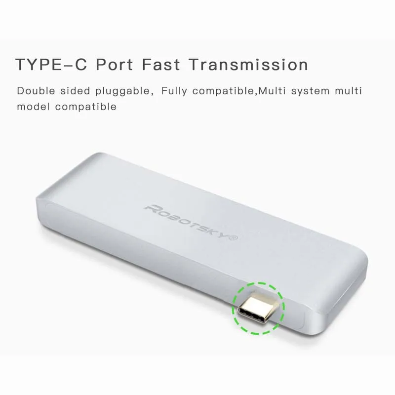 Концентратор USB Type C 5 в 1 с 3 0 портами адаптер со слотом для SD и Micro карт MacBook Pro Chromebook