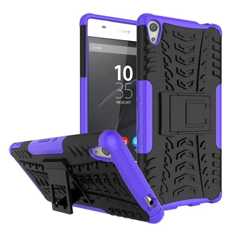 Чехол для Sony Xperia C6 XA Ultra phone Case 2в1 двухслойная подножка повышенной прочности противоударный Гибридный Силиконовый чехол