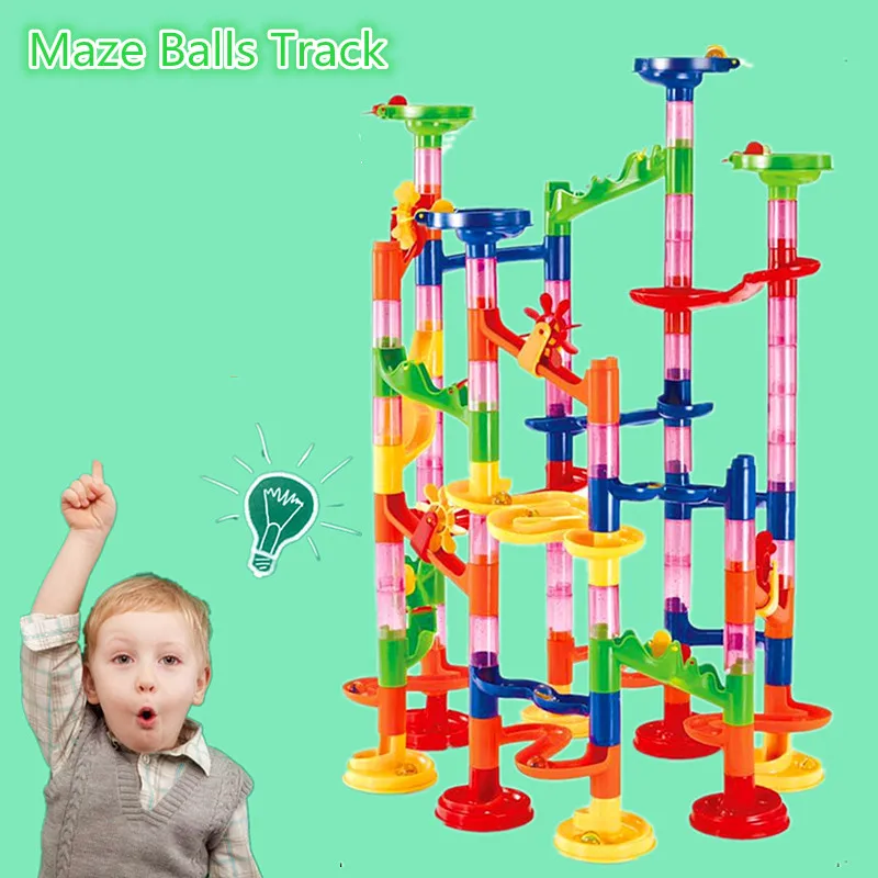 

105Pcs/set DIY Construction Marble Race Run Maze Balls Pipeline Type Track Building Blocks Children Gift For Baby Toy Education