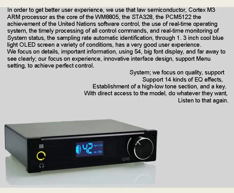 bluetooth speaker amplifier 2019 New Alientek D8 Full Digital Audio Headphone Amplifier Input USB XMOS/Coaxial/Optical/AUX 80W*2 24Bit/192KHz DC28V/4.3A marine amplifier