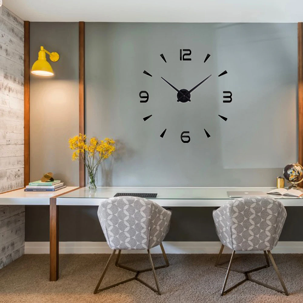 

Creative Mirror Wall Stickers Clock DIY Large Size EVA Mirror Wall Clock Modern Design Unique Gift Home Decoration