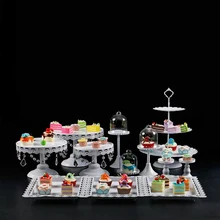 Белый свадебный десерт лоток торт стенд с бусинами капли сковорода для кексов подставка для торта блюдо держатель вечерние поставки 12 шт./компл